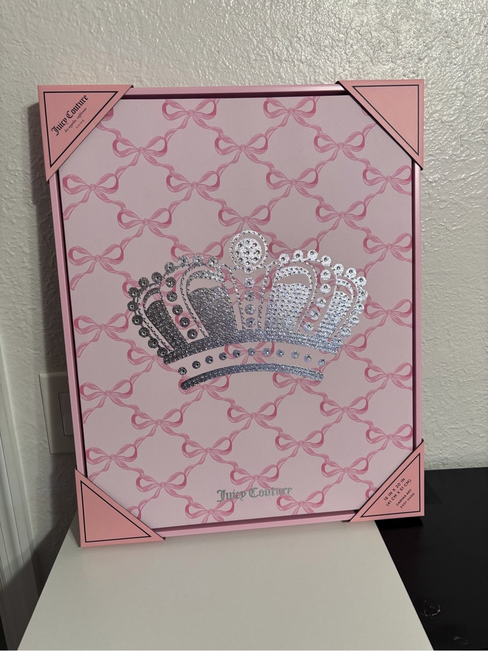 Juicy Couture Pink and Silver Crown Wall Art